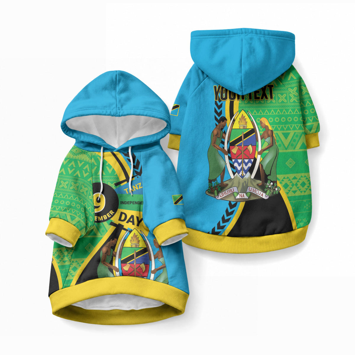 Personalized Tanzania African Pattern Pet Hoodie Happy Independence Day