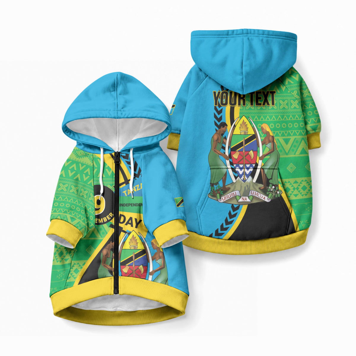 Personalized Tanzania African Pattern Pet Hoodie Happy Independence Day