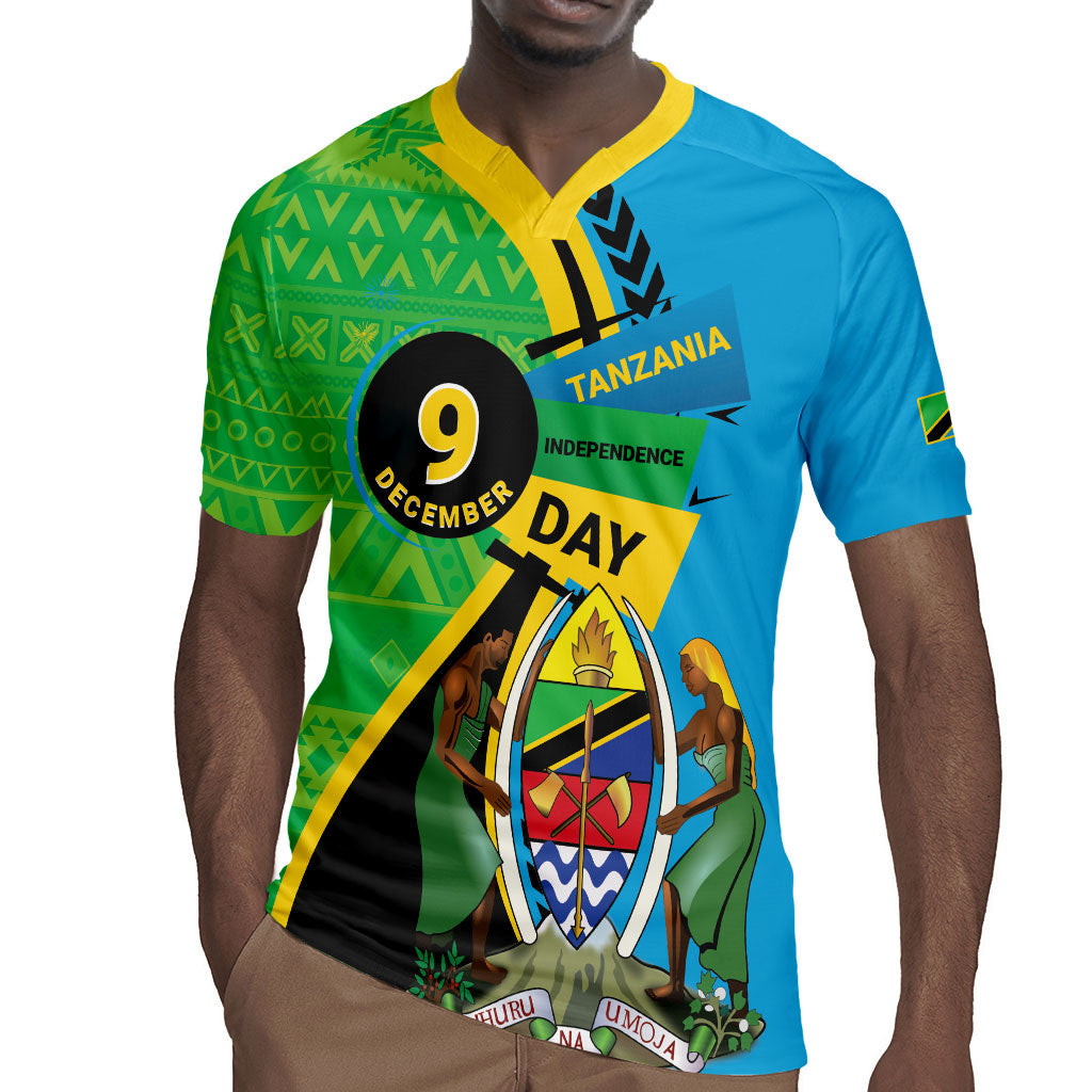 Personalized Tanzania African Pattern Rugby Jersey Happy Independence Day