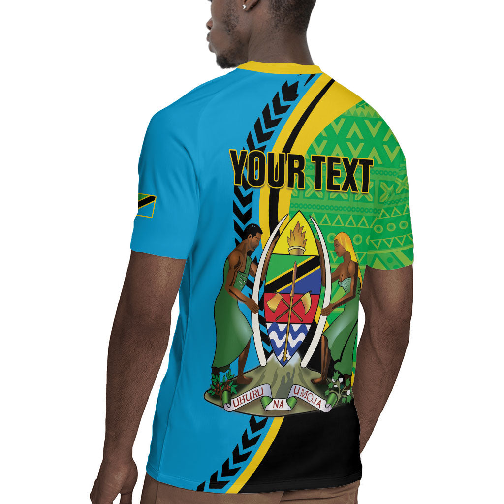 Personalized Tanzania African Pattern Rugby Jersey Happy Independence Day
