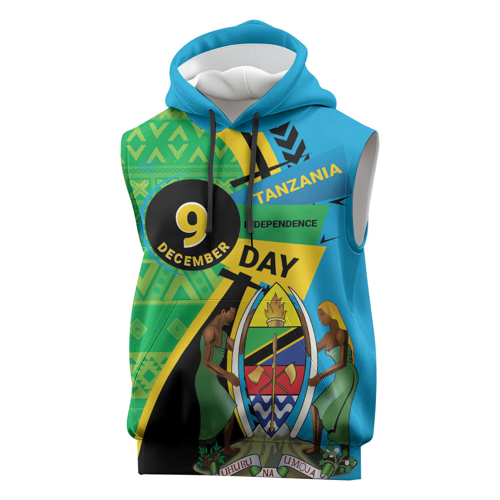 Personalized Tanzania African Pattern Sleeveless Hoodie Happy Independence Day