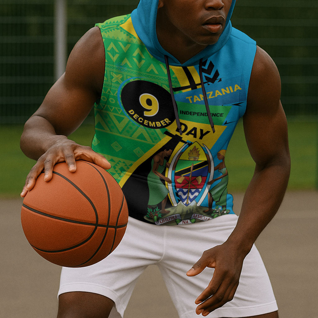 Personalized Tanzania African Pattern Sleeveless Hoodie Happy Independence Day