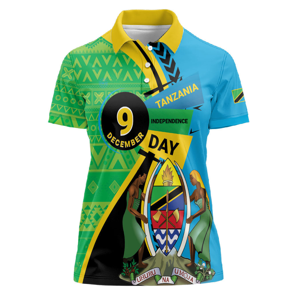 Personalized Tanzania African Pattern Women Polo Shirt Happy Independence Day