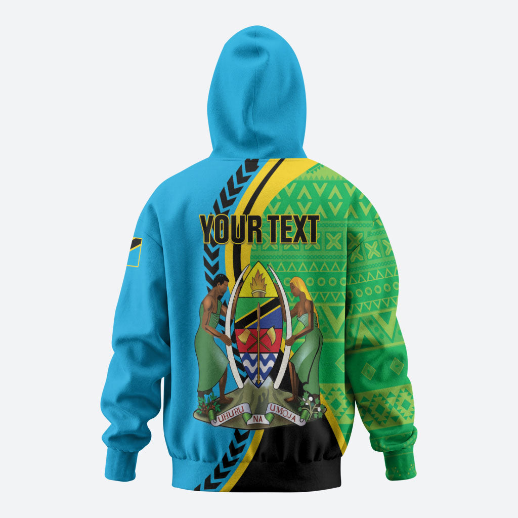 Personalized Tanzania African Pattern Zip Hoodie Happy Independence Day