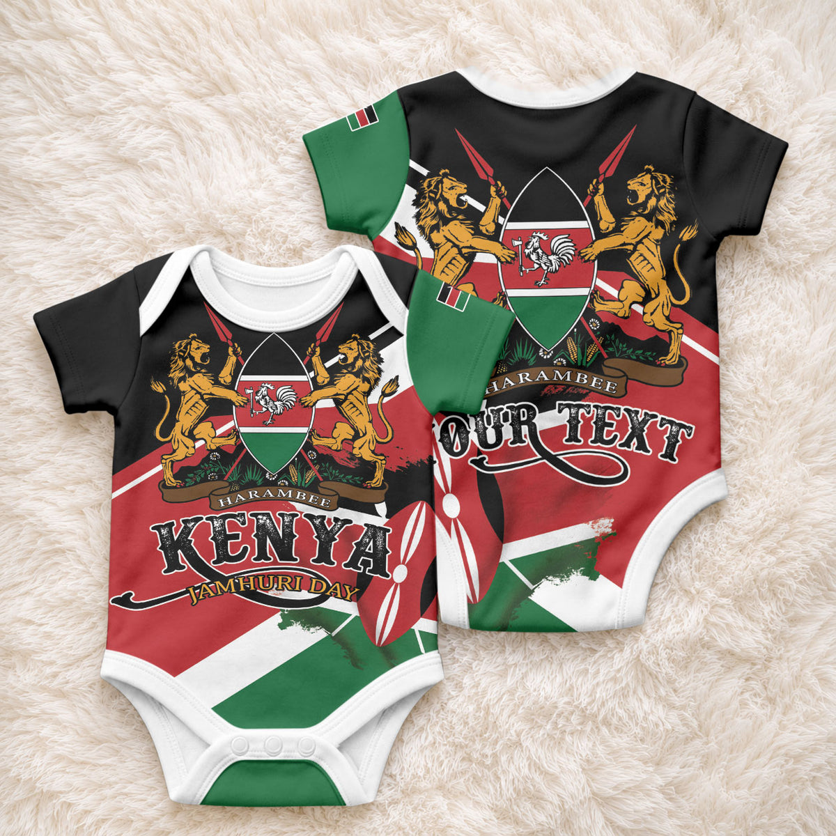 Personalized Kenya Baby Onesie Happy Jamhuri Day