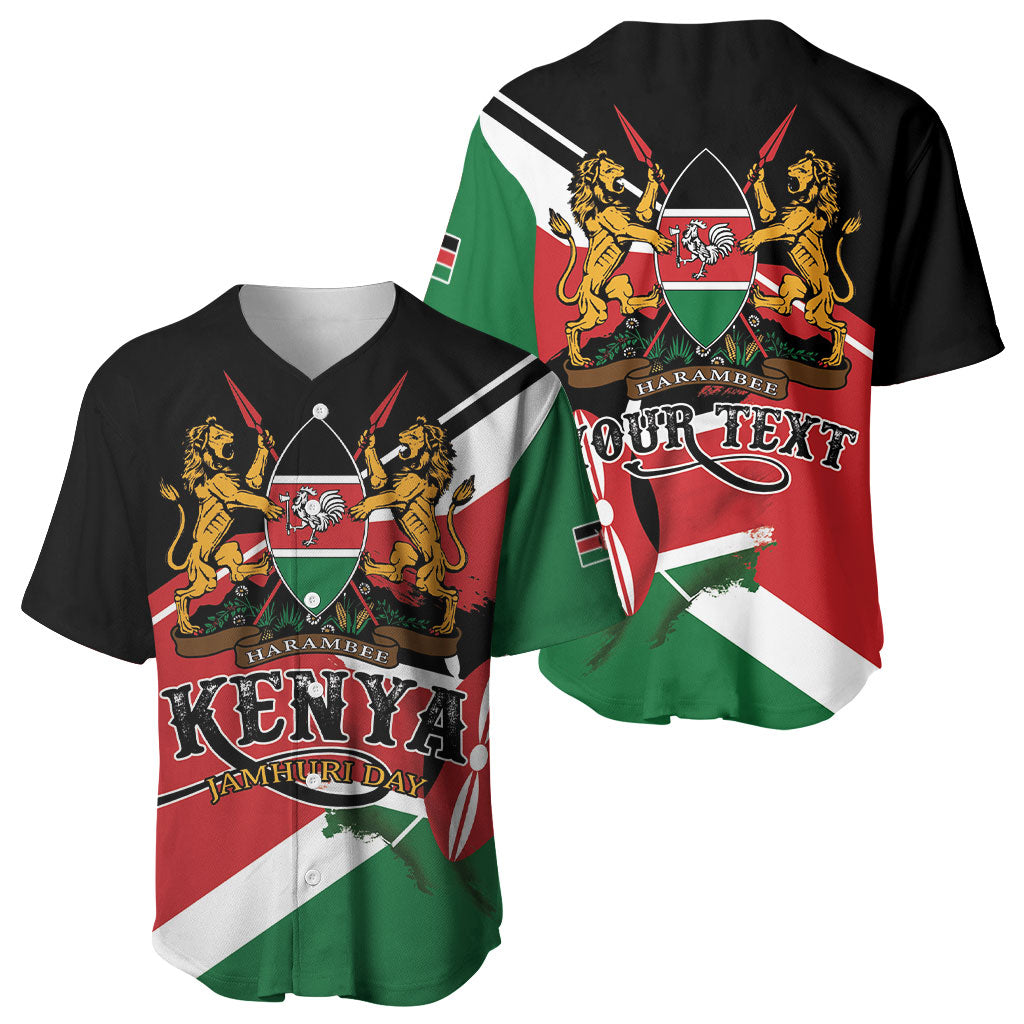 Personalized Kenya Baseball Jersey Happy Jamhuri Day