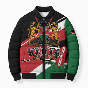 Personalized Kenya Bomber Puffer Jacket Happy Jamhuri Day