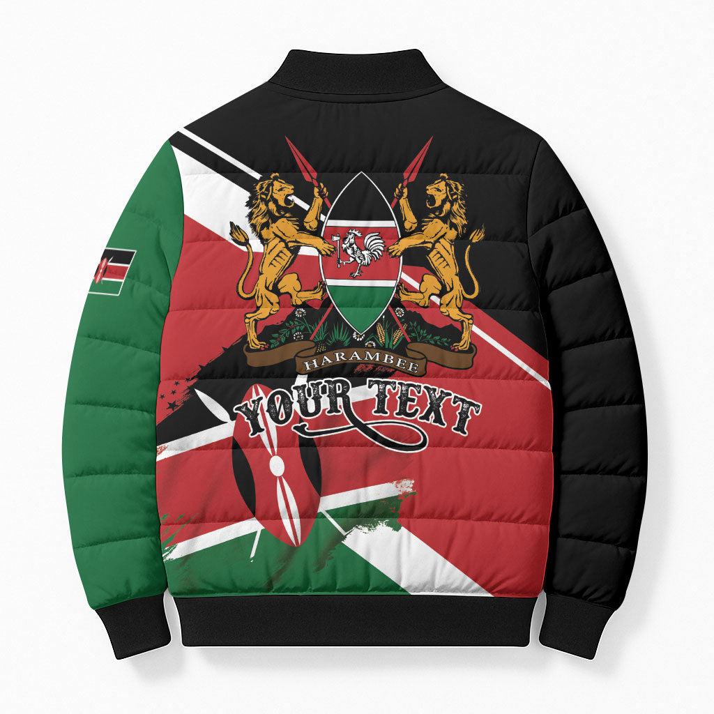Personalized Kenya Bomber Puffer Jacket Happy Jamhuri Day