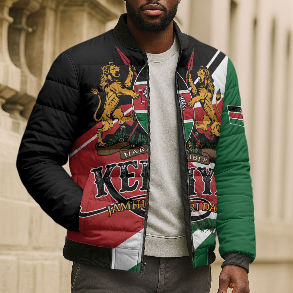 Personalized Kenya Bomber Puffer Jacket Happy Jamhuri Day