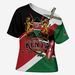 Personalized Kenya Cross Shoulder Shirt Happy Jamhuri Day
