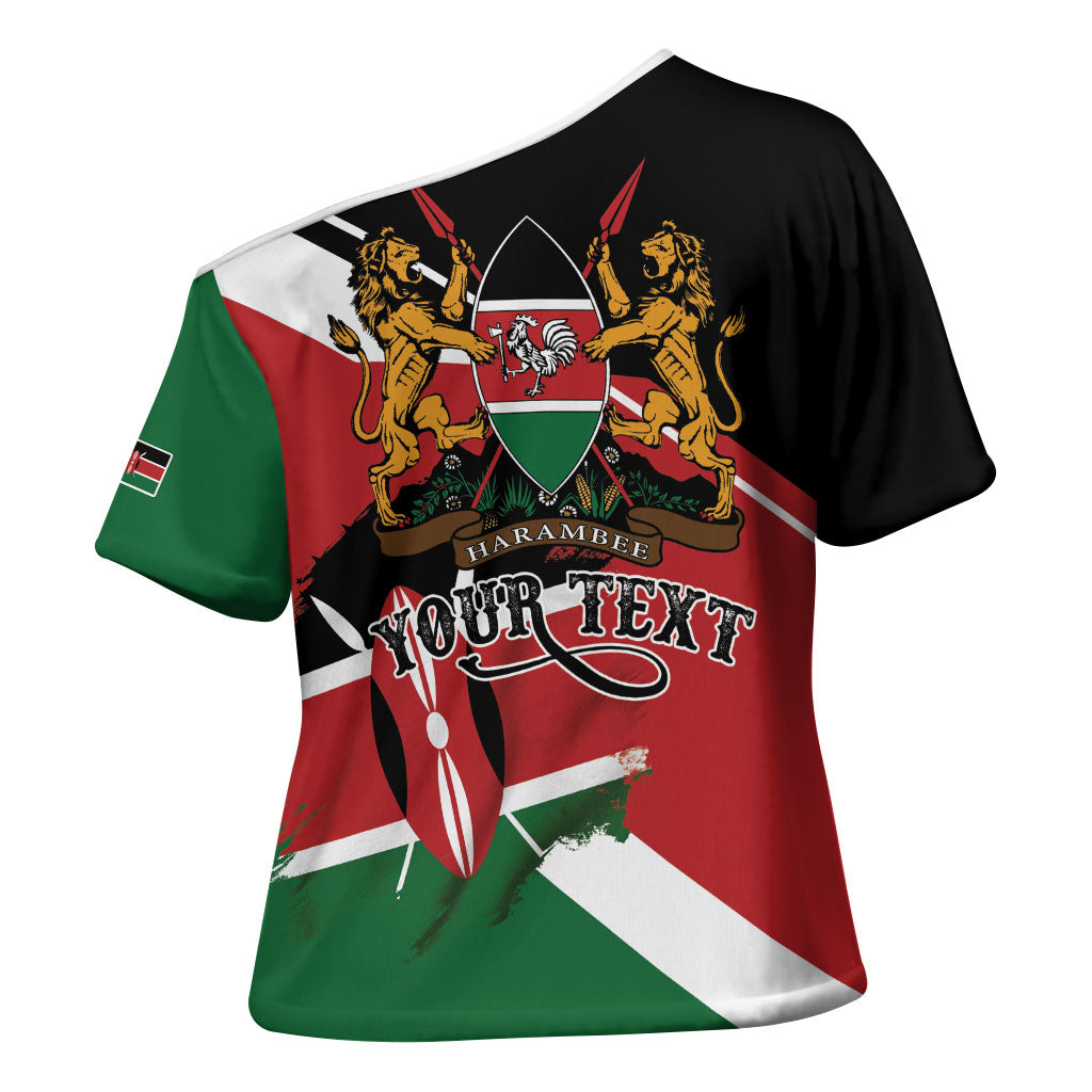 Personalized Kenya Cross Shoulder Shirt Happy Jamhuri Day