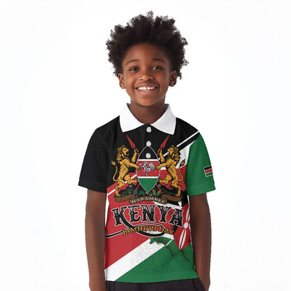 Personalized Kenya Kid Polo Shirt Happy Jamhuri Day