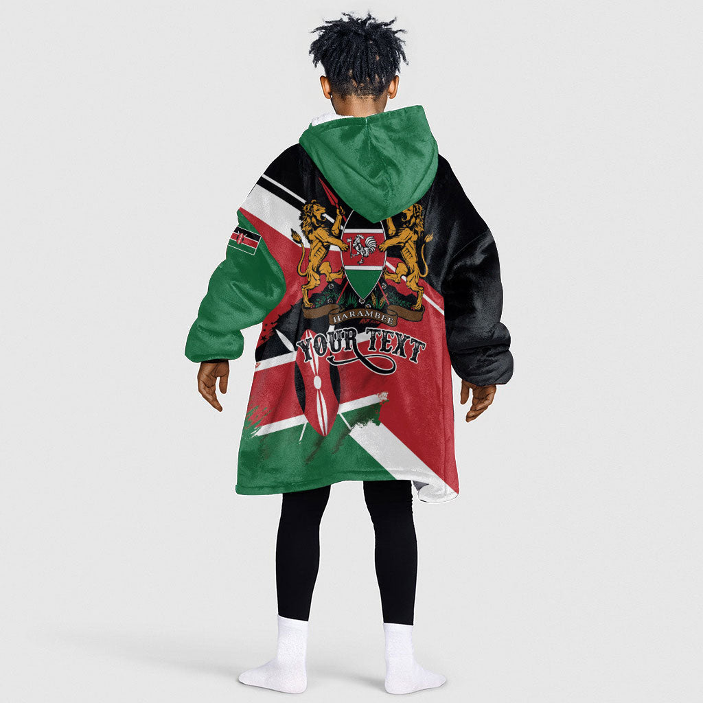 Personalized Kenya Kid Wearable Blanket Hoodie Happy Jamhuri Day