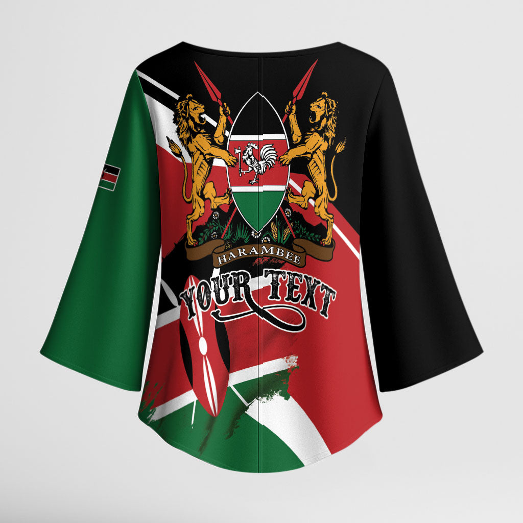 Personalized Kenya Kimono Sleeve Blouse Happy Jamhuri Day