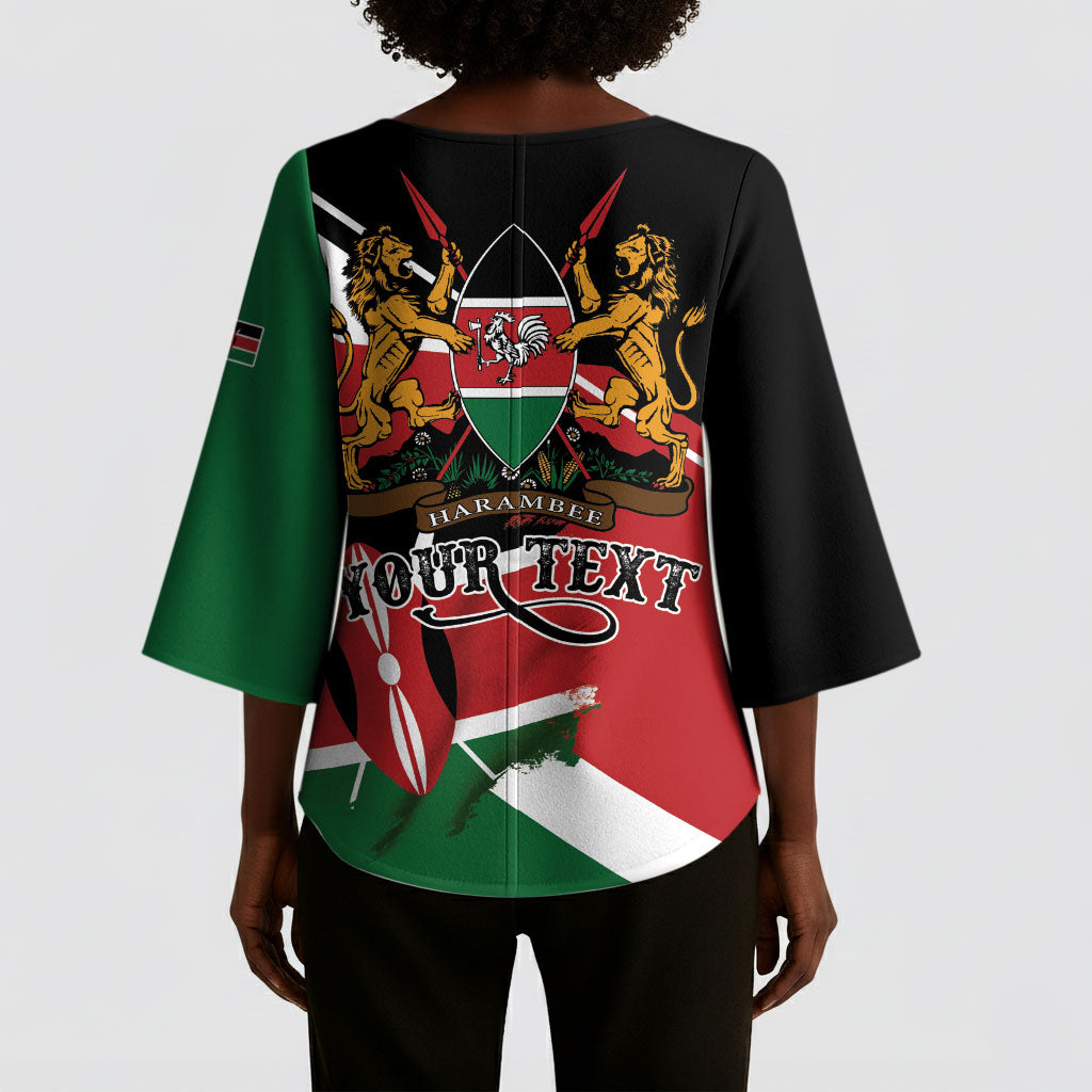 Personalized Kenya Kimono Sleeve Blouse Happy Jamhuri Day