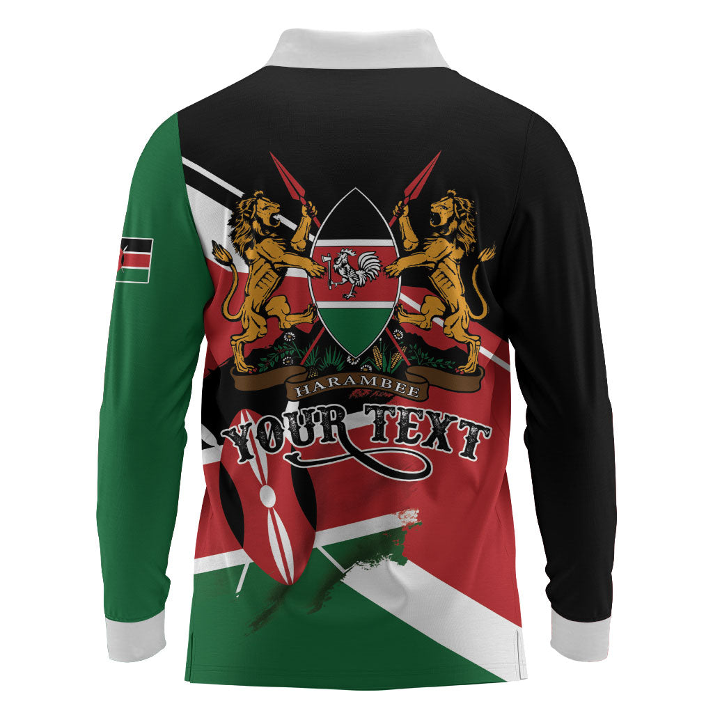 Personalized Kenya Long Sleeve Polo Shirt Happy Jamhuri Day
