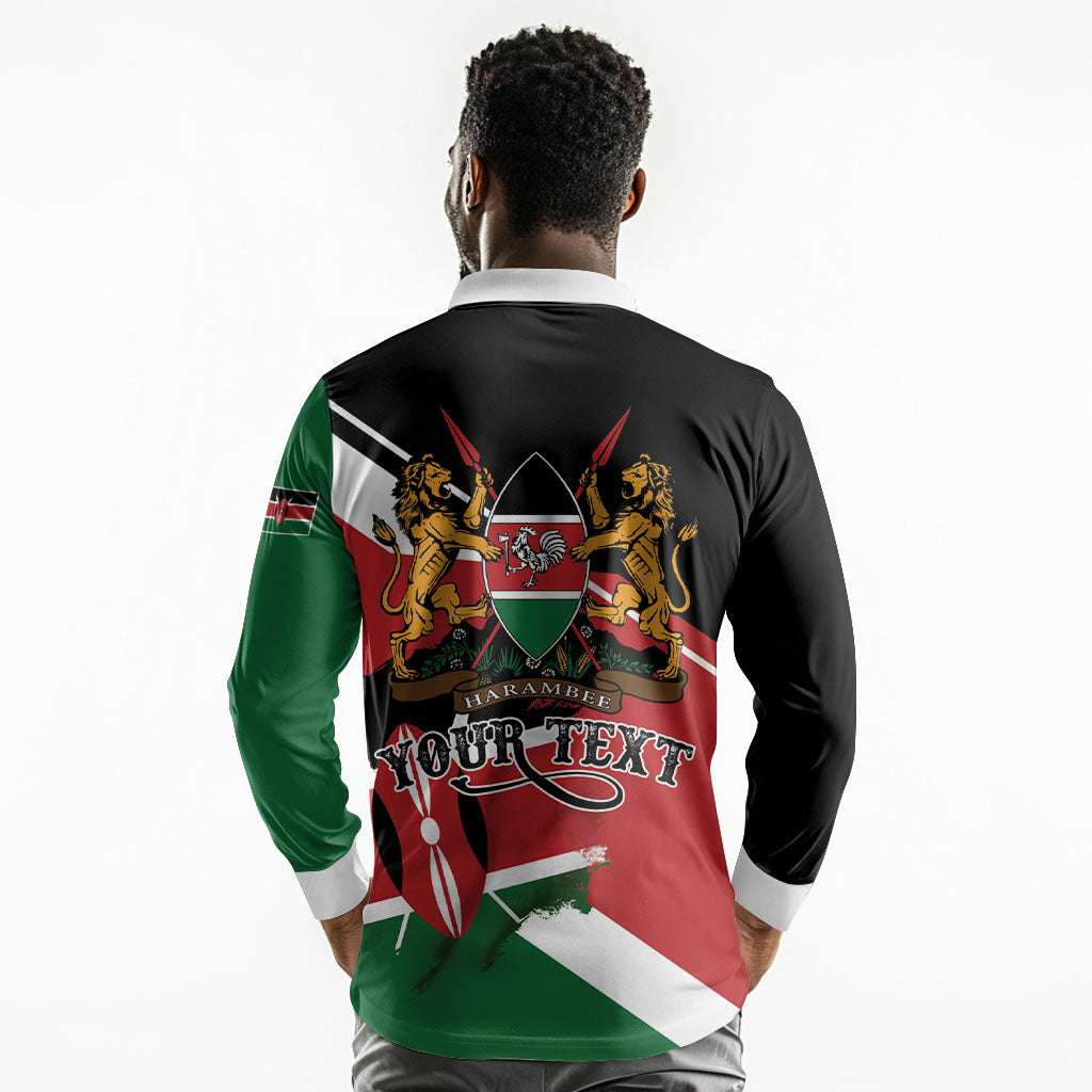 Personalized Kenya Long Sleeve Polo Shirt Happy Jamhuri Day