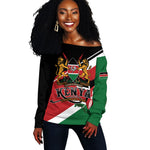 Personalized Kenya Off Shoulder Sweater Happy Jamhuri Day