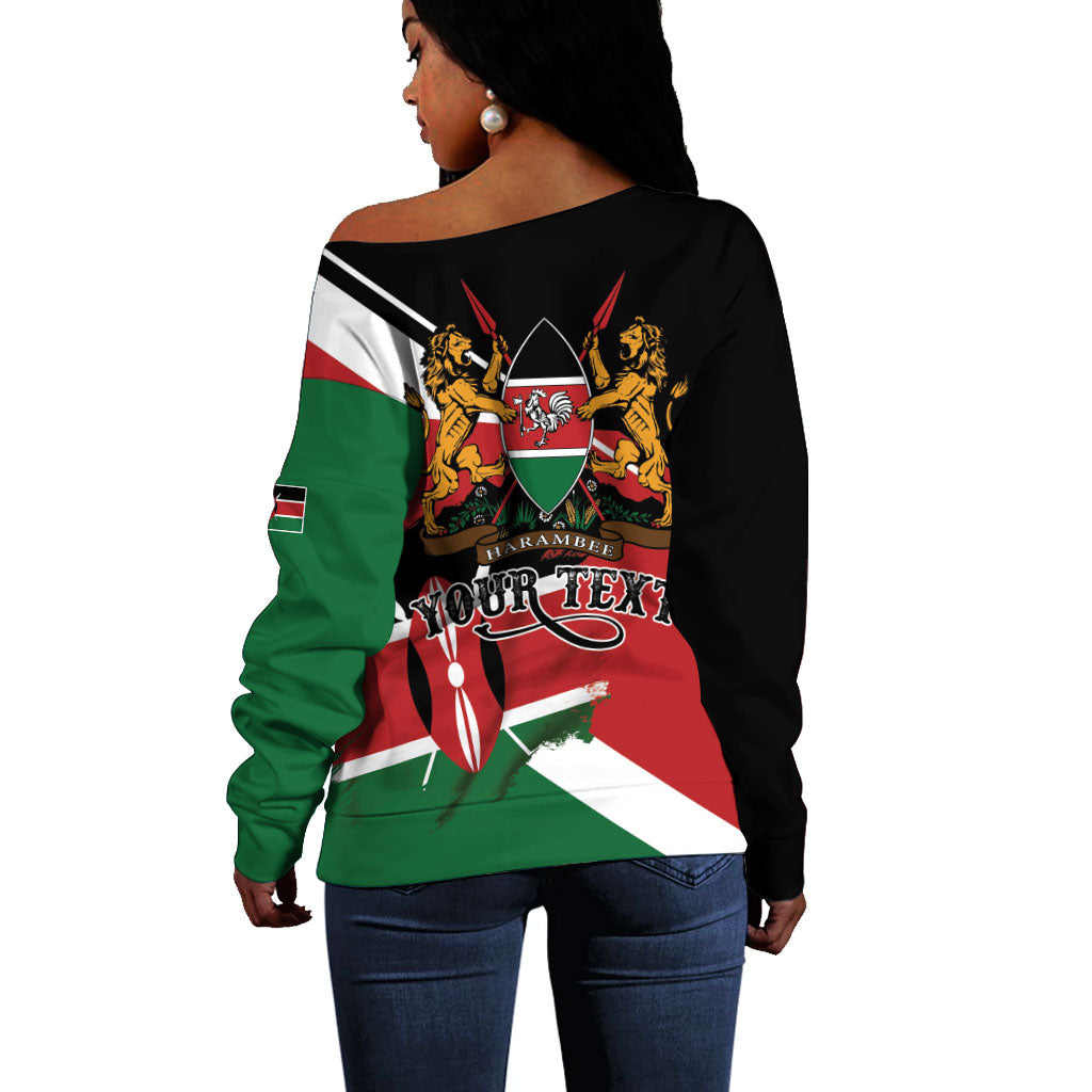 Personalized Kenya Off Shoulder Sweater Happy Jamhuri Day
