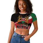 Personalized Kenya Raglan Cropped T shirt Happy Jamhuri Day