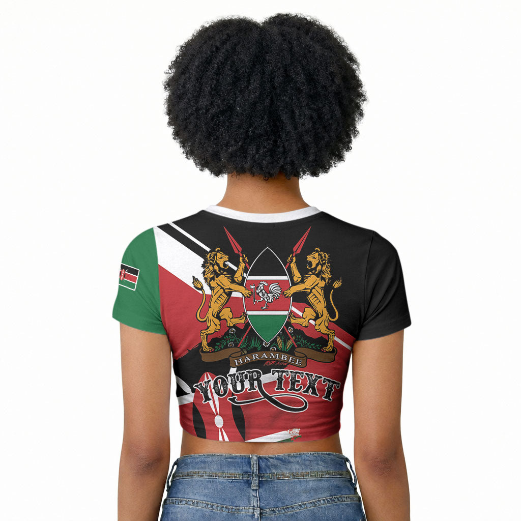 Personalized Kenya Raglan Cropped T shirt Happy Jamhuri Day