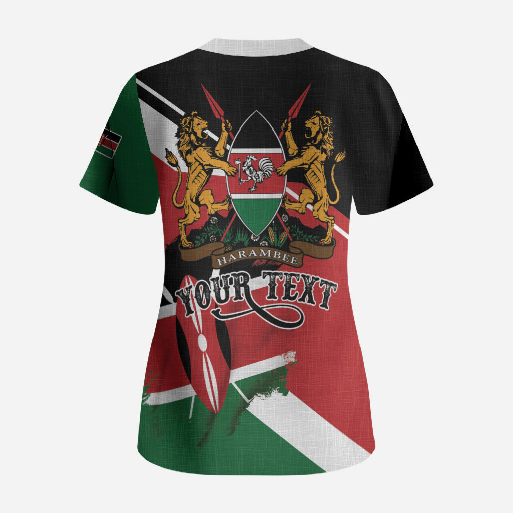 Personalized Kenya Scrub Top Happy Jamhuri Day