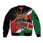 Personalized Kenya Sleeve Zip Bomber Jacket Happy Jamhuri Day