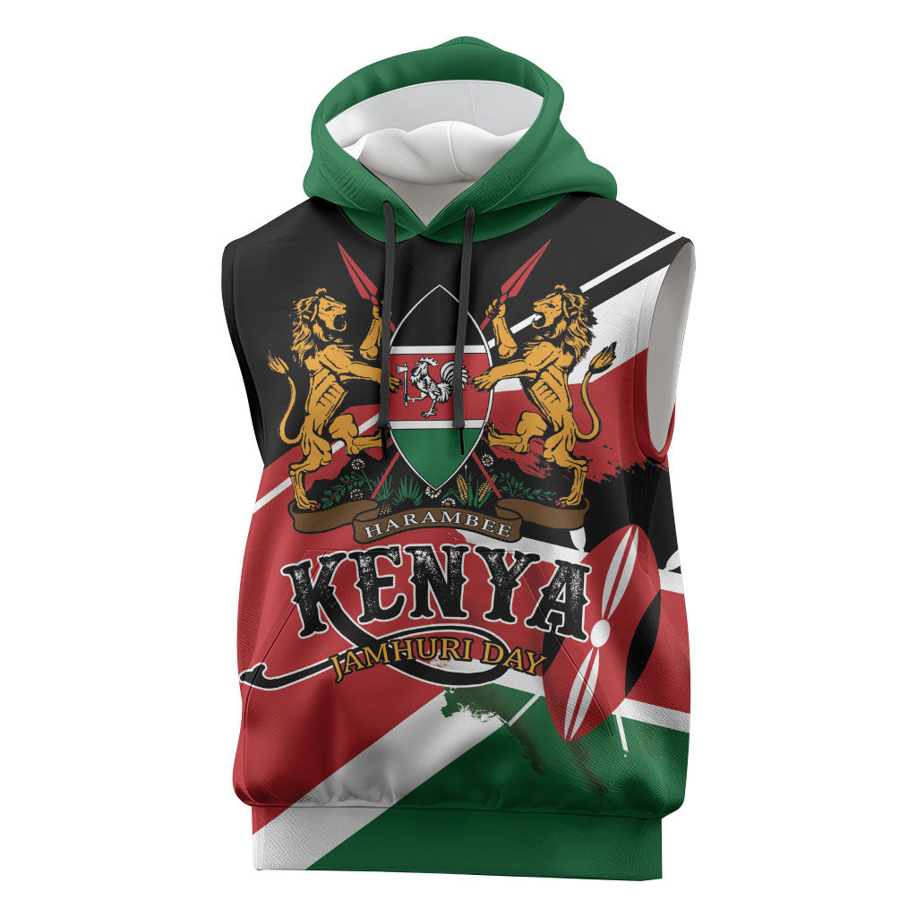 Personalized Kenya Sleeveless Hoodie Happy Jamhuri Day