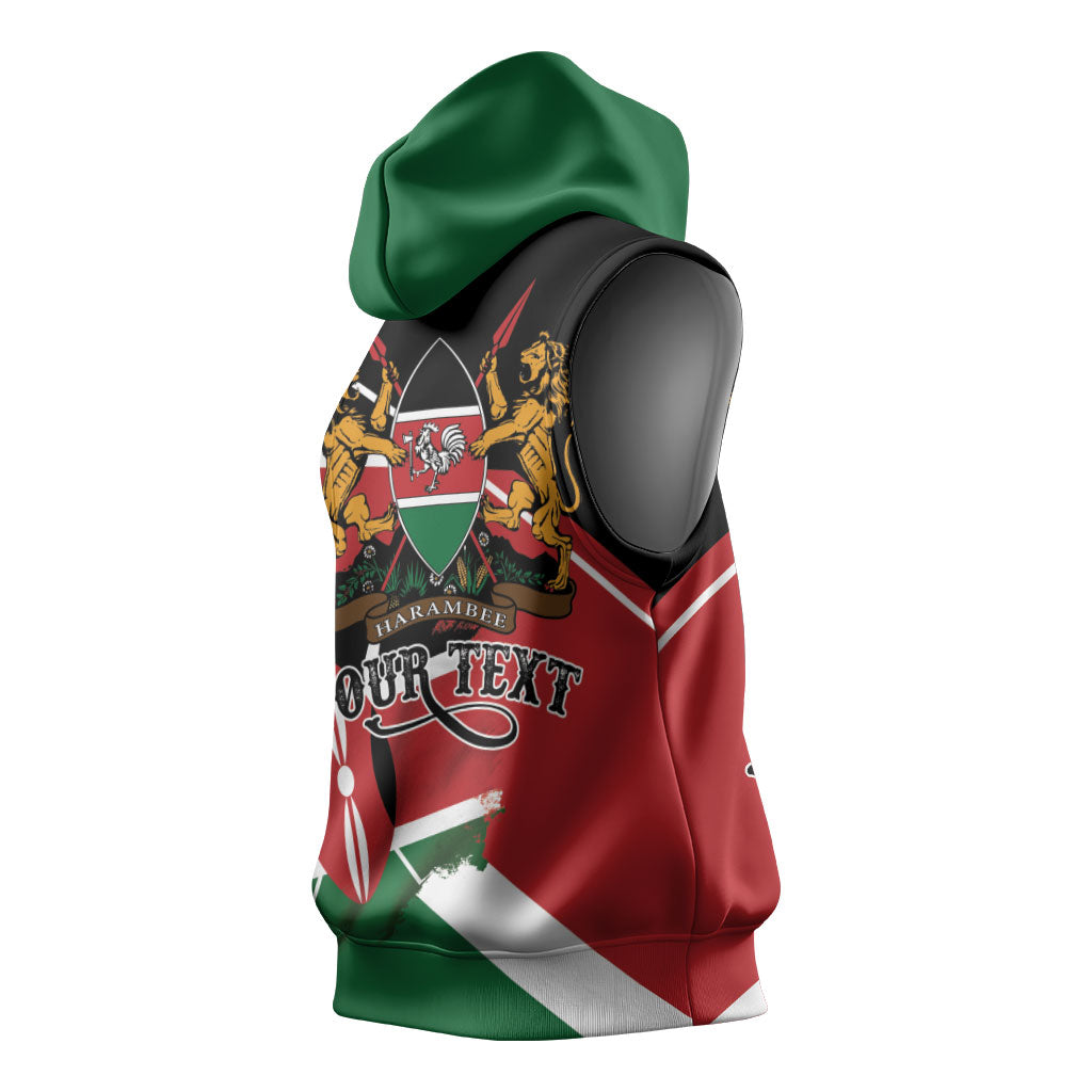 Personalized Kenya Sleeveless Hoodie Happy Jamhuri Day