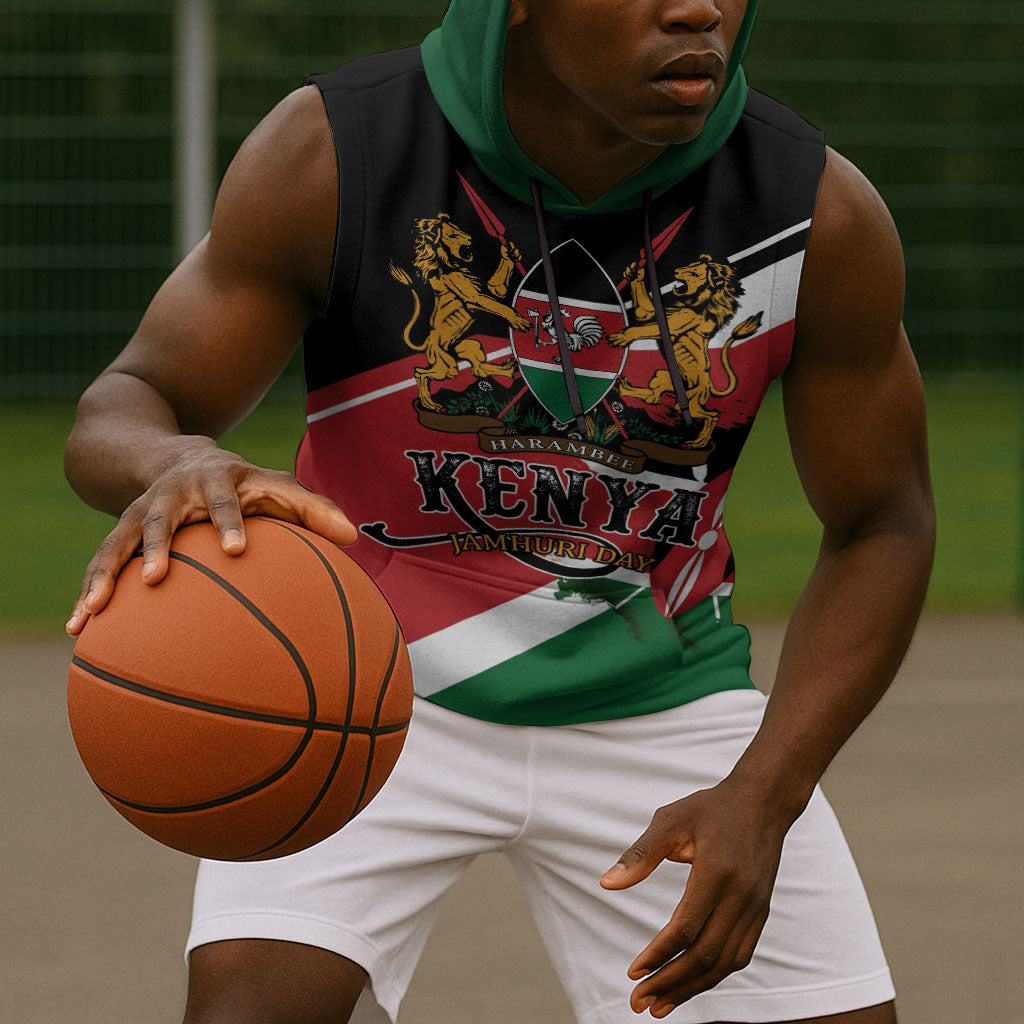 Personalized Kenya Sleeveless Hoodie Happy Jamhuri Day