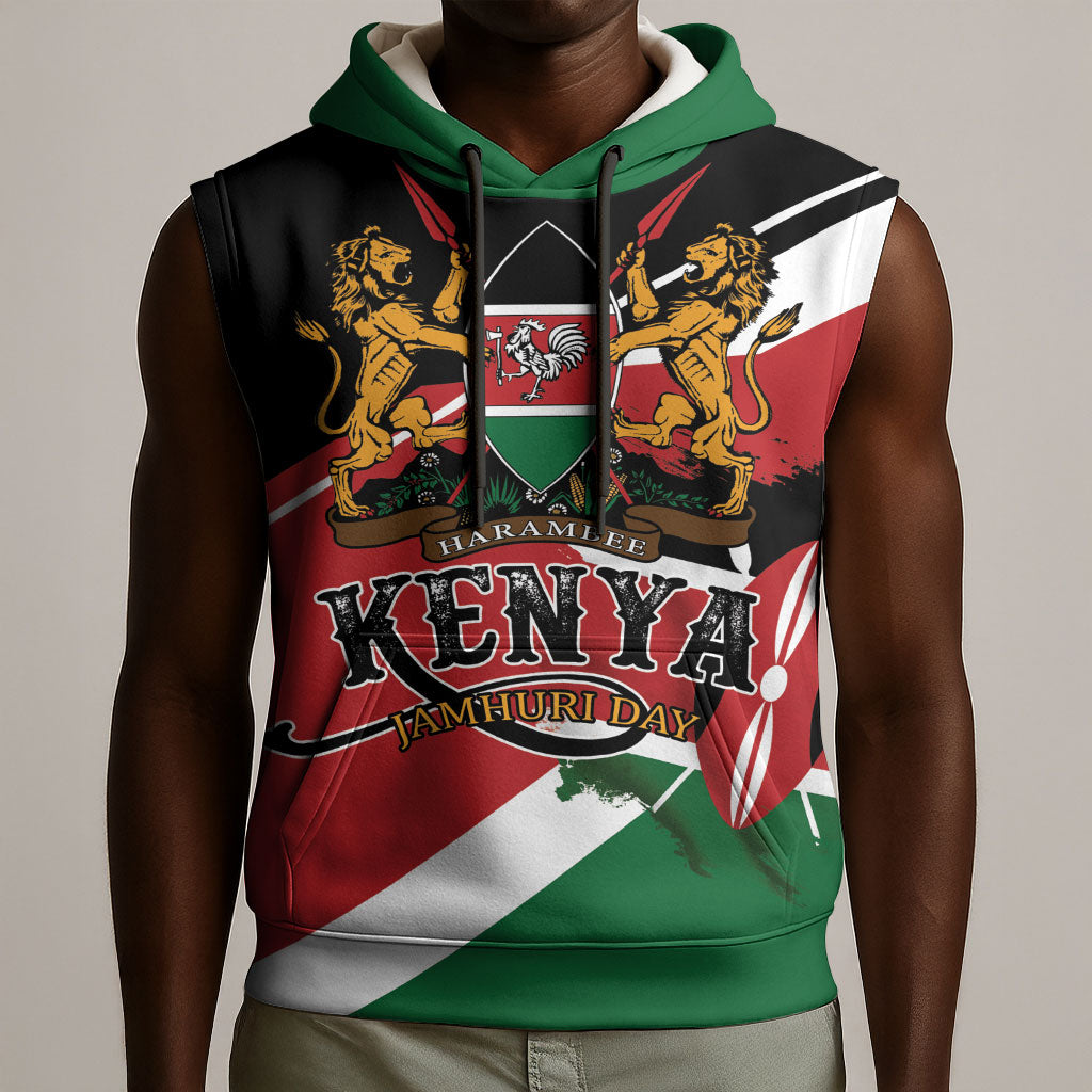 Personalized Kenya Sleeveless Hoodie Happy Jamhuri Day