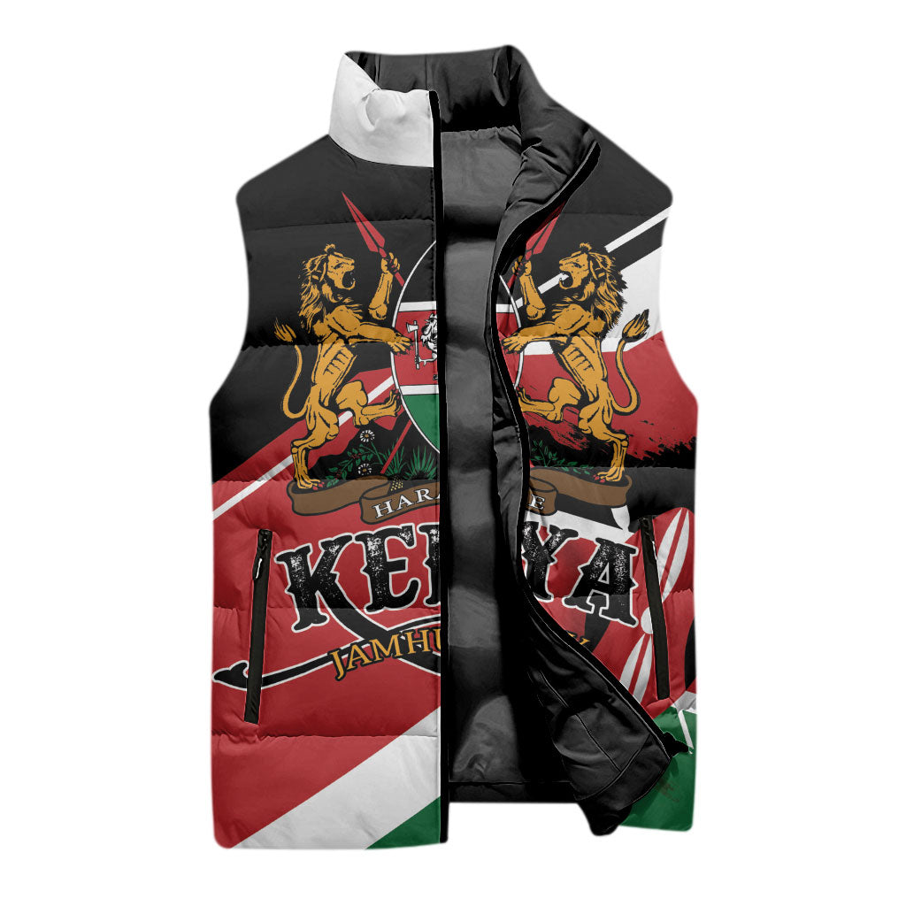 Personalized Kenya Sleeveless Puffer Jacket Happy Jamhuri Day