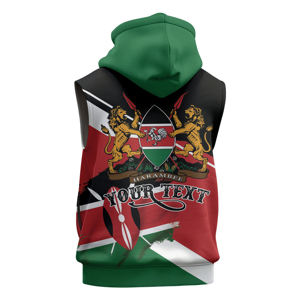 Personalized Kenya Sleeveless Zip Hoodie Happy Jamhuri Day
