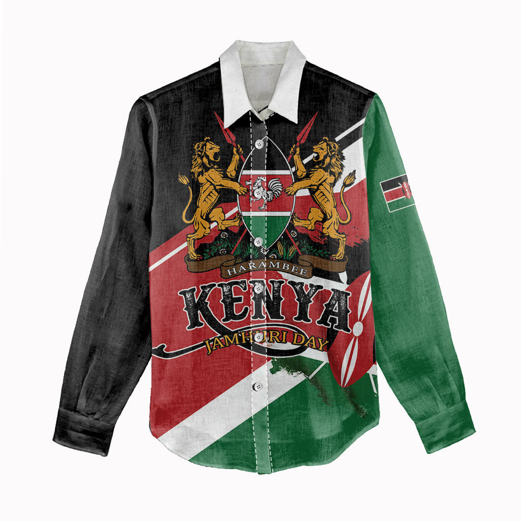Personalized Kenya Women Casual Shirt Happy Jamhuri Day