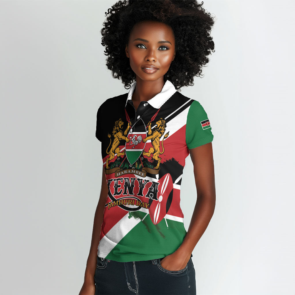 Personalized Kenya Women Polo Shirt Happy Jamhuri Day