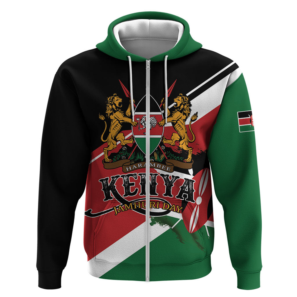 Personalized Kenya Zip Hoodie Happy Jamhuri Day