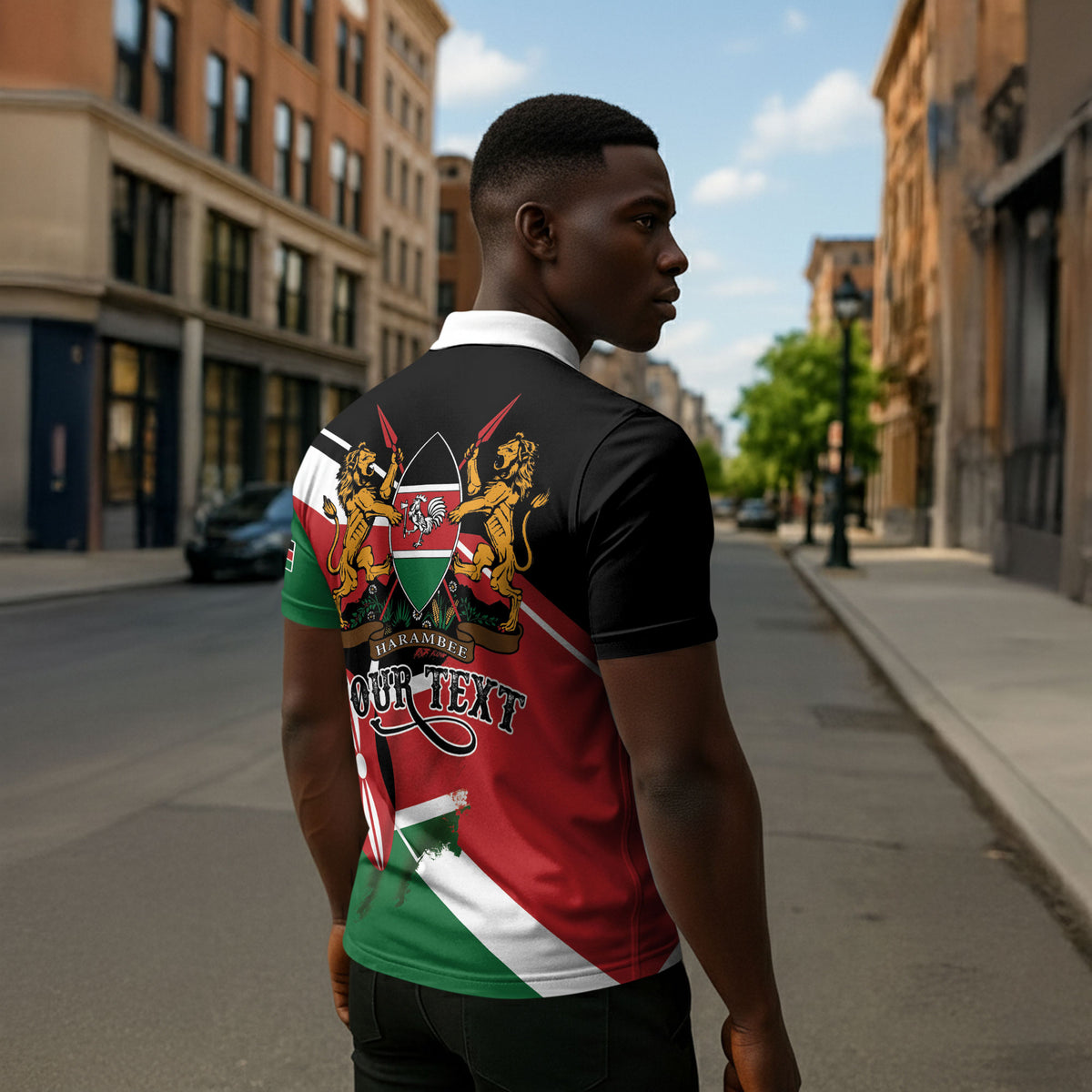 Personalized Kenya Zipper Polo Shirt Happy Jamhuri Day