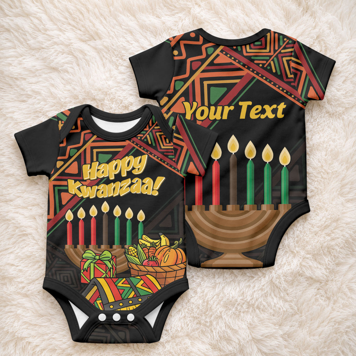 Personalized African Happy Kwanzaa Baby Onesie