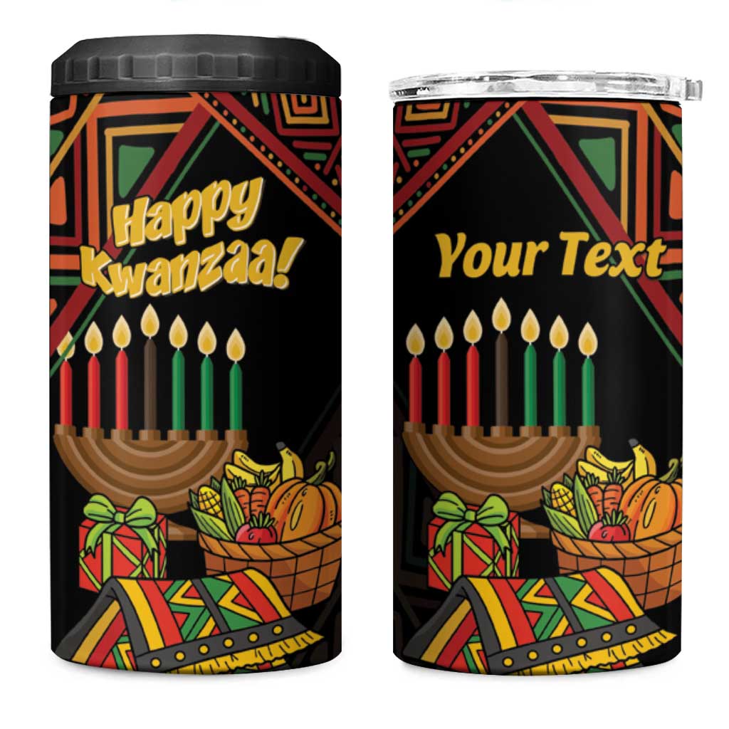 Personalized African Happy Kwanzaa 4 in 1 Can Cooler Tumbler