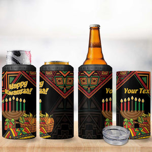 Personalized African Happy Kwanzaa 4 in 1 Can Cooler Tumbler