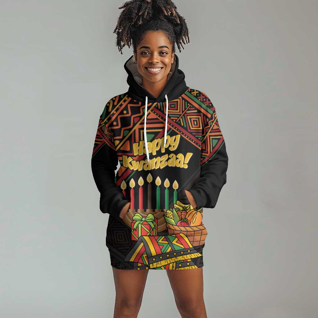 Personalized African Happy Kwanzaa Hoodie Dress