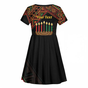 Personalized African Happy Kwanzaa Kid Short Sleeve Dress