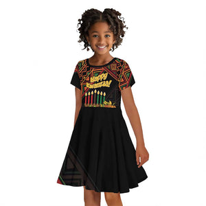 Personalized African Happy Kwanzaa Kid Short Sleeve Dress