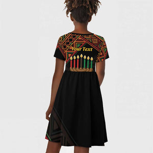 Personalized African Happy Kwanzaa Kid Short Sleeve Dress