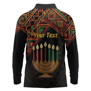 Personalized African Happy Kwanzaa Long Sleeve Polo Shirt