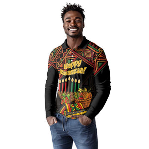 Personalized African Happy Kwanzaa Long Sleeve Polo Shirt