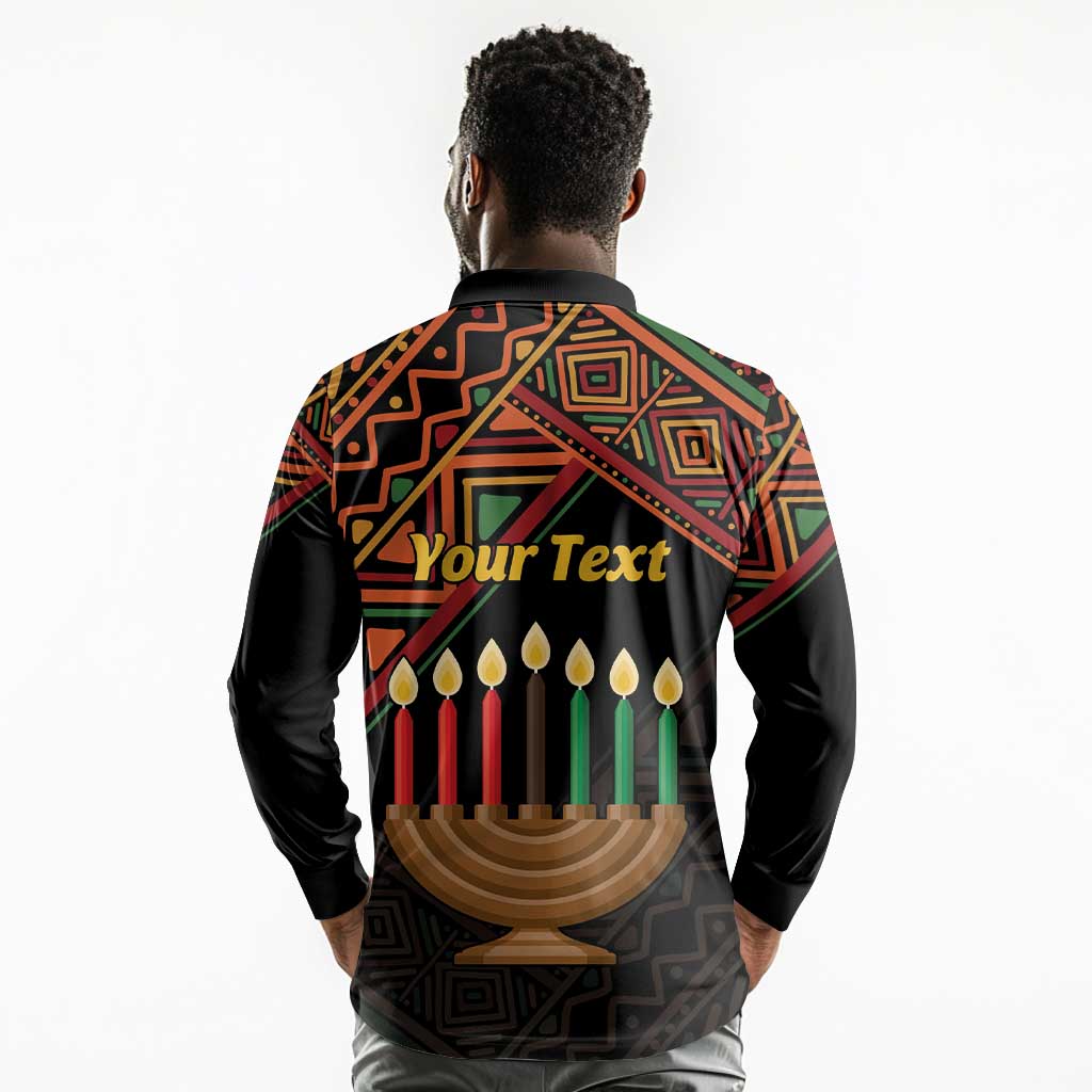 Personalized African Happy Kwanzaa Long Sleeve Polo Shirt