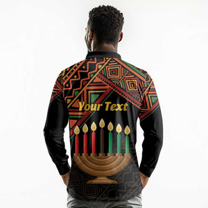 Personalized African Happy Kwanzaa Long Sleeve Polo Shirt