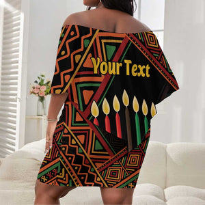 Personalized African Happy Kwanzaa Off Shoulder Short Dress