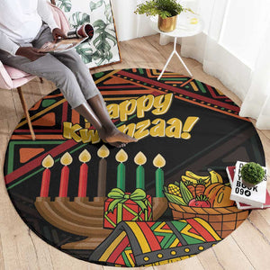 African Happy Kwanzaa Round Carpet